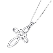 将图片加载到图库查看器，Lovely Sterling Silver Cross Pendant Necklace
