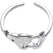 将图片加载到图库查看器，Silver Plated Friendly Elephant Toe Ring
