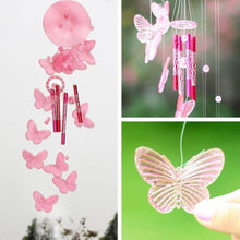 将图片加载到图库查看器，Lucky Butterfly Hanging Wind Chime Bell Garden Decoration Ornament Gift Home Decoration Fashion  High-end Gift Butterfly Gift Grandmother Gift Mother Gift Birthday Gift Festival Gift Witness Friendship Outdoor Wind Chime Garden Decor
