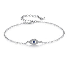 Load image into Gallery viewer, Lucky Eye Bracelet Sterling Silver Bracelets For Women Luxury Adjustable Eye Shaped Bracelet Cubic Zirconia Elegant Pendant Necklace Dainty Jewelry
