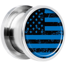 Load image into Gallery viewer, Blue American Flag Steel Screw Fit Plug Set 1/2
