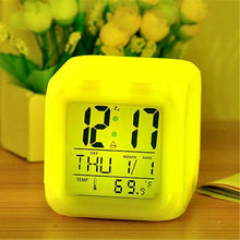 Load image into Gallery viewer, Luminous Alarm Clock Multifunctional White Screen Color Changing Bedroom Night Light Touch Control Bedside Lamp Dimmable Multi-Color Changing Gift Ideas Colorful Decompression Digital Accessories
