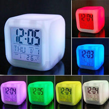 Load image into Gallery viewer, Luminous Alarm Clock Multifunctional White Screen Color Changing Bedroom Night Light Touch Control Bedside Lamp Dimmable Multi-Color Changing Gift Ideas Colorful Decompression Digital Accessories
