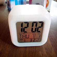 Load image into Gallery viewer, Luminous Alarm Clock Multifunctional White Screen Color Changing Bedroom Night Light Touch Control Bedside Lamp Dimmable Multi-Color Changing Gift Ideas Colorful Decompression Digital Accessories
