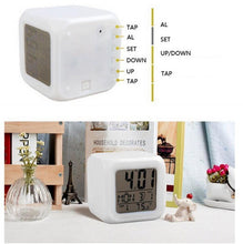 Load image into Gallery viewer, Luminous Alarm Clock Multifunctional White Screen Color Changing Bedroom Night Light Touch Control Bedside Lamp Dimmable Multi-Color Changing Gift Ideas Colorful Decompression Digital Accessories

