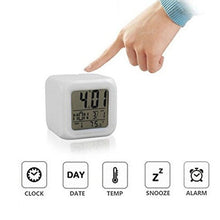Load image into Gallery viewer, Luminous Alarm Clock Multifunctional White Screen Color Changing Bedroom Night Light Touch Control Bedside Lamp Dimmable Multi-Color Changing Gift Ideas Colorful Decompression Digital Accessories
