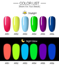 将图片加载到图库查看器，Luminous Nail Gel Polish Neon Hybrid Varnish Manicure Permanent UV Reflective Nail Polish Gel For Women and Ladies in Modern New Fashion Design
