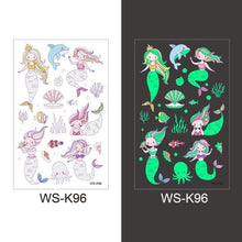 Load image into Gallery viewer, Luminous Tattoo Stickers Temporary Animal Tattoos Glow Paste on Face Arm Leg Fluorescent Waterproof Fake Tattoo For Kids Girls
