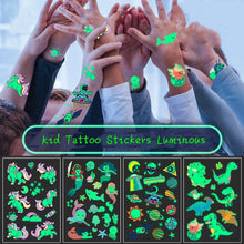 Load image into Gallery viewer, Luminous Tattoo Stickers Temporary Animal Tattoos Glow Paste on Face Arm Leg Fluorescent Waterproof Fake Tattoo For Kids Girls

