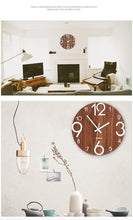 将图片加载到图库查看器，Luminous Wall Clock Silent Non-Ticking Quartz Wall Clocks Large Luminous Function Numbers and Hands Battery Operated Decorative Wall Clock for Office 12 Inch Wooden Silent Non-Ticking Kitchen Wall Clocks With Night Lights For Indoor/Outdoor Living Room
