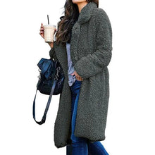 Load image into Gallery viewer, Luxurious Autumn Winter Jacket Female Coat Solid Color Fleece Coats Casual Outerwear Warm Soft Cardigan Fur Jackets For Female Clothes
