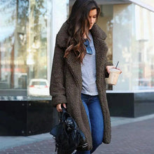 Load image into Gallery viewer, Luxurious Autumn Winter Jacket Female Coat Solid Color Fleece Coats Casual Outerwear Warm Soft Cardigan Fur Jackets For Female Clothes
