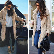 Load image into Gallery viewer, Luxurious Autumn Winter Jacket Female Coat Solid Color Fleece Coats Casual Outerwear Warm Soft Cardigan Fur Jackets For Female Clothes
