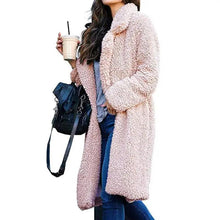 Load image into Gallery viewer, Luxurious Autumn Winter Jacket Female Coat Solid Color Fleece Coats Casual Outerwear Warm Soft Cardigan Fur Jackets For Female Clothes
