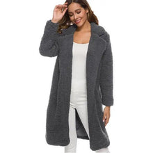Load image into Gallery viewer, Luxurious Autumn Winter Jacket Female Coat Solid Color Fleece Coats Casual Outerwear Warm Soft Cardigan Fur Jackets For Female Clothes
