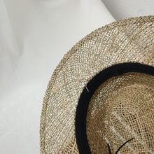 Load image into Gallery viewer, Luxurious New Handmade Straw Beach Hat For Women Summer Hat Luxury Cap Fashion Straw Hat Flat Sun Protection Hats Beautiful Unique Design 55-60cm
