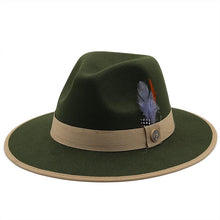 Load image into Gallery viewer, Luxurious Unique Couple Hats Wide Brim Fedora Hat Winter Autumn Trendy Fedora Hat  Women Black Red Wedding Hat With Feather Belts For Hats Men Beautiful Gentleman Elegant Classical Hat

