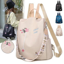 Load image into Gallery viewer, Cloth Backpack Female Embroidery Backpack Bag Nylon Anti-Theft Waterproof Women's Backpack Fashionable Anti-theft Women Backpacks Nice Print School Bag High Quality Large Capacity Backpack (
