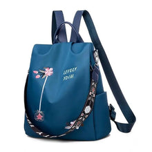 Load image into Gallery viewer, Cloth Backpack Female Embroidery Backpack Bag Nylon Anti-Theft Waterproof Women's Backpack Fashionable Anti-theft Women Backpacks Nice Print School Bag High Quality Large Capacity Backpack (
