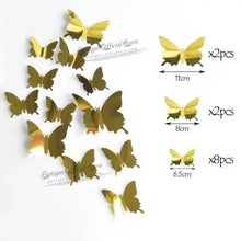 Load image into Gallery viewer, Luxury 3D Wall Stunning 12Pcs 4D Hollow Butterfly Wall Sticker Home Decoration Wall Stickers wedding Party Wedding Decors Butterfly Kids Room Decors
