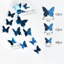 Load image into Gallery viewer, Luxury 3D Wall Stunning 12Pcs 4D Hollow Butterfly Wall Sticker Home Decoration Wall Stickers wedding Party Wedding Decors Butterfly Kids Room Decors
