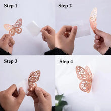 Load image into Gallery viewer, Luxury 3D Wall Stunning 12Pcs 4D Hollow Butterfly Wall Sticker Home Decoration Wall Stickers wedding Party Wedding Decors Butterfly Kids Room Decors

