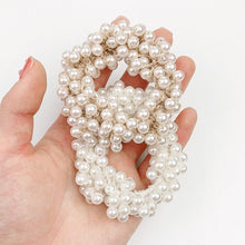 Load image into Gallery viewer, Luxury Big Elegant White Pearl Hair Ties Beads Girls Scrunchies Rubber Bands Ponytail Holders Hair Accessories Elastic Hair Band Ponytail Holder Accessories for Women
