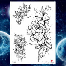 Load image into Gallery viewer, Luxury Big Tattoo Stickers Butterfly Body Arm Leg Tattoos Temporary Black Flower Rose Tattoos For Women's Adults
