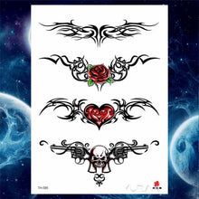 Load image into Gallery viewer, Luxury Big Tattoo Stickers Butterfly Body Arm Leg Tattoos Temporary Black Flower Rose Tattoos For Women's Adults
