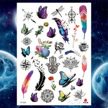Load image into Gallery viewer, Luxury Big Tattoo Stickers Butterfly Body Arm Leg Tattoos Temporary Black Flower Rose Tattoos For Women's Adults
