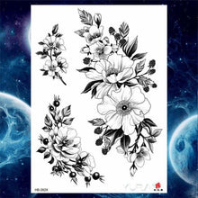 Load image into Gallery viewer, Luxury Big Tattoo Stickers Butterfly Body Arm Leg Tattoos Temporary Black Flower Rose Tattoos For Women's Adults
