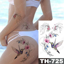 Load image into Gallery viewer, Luxury Big Waterproof Temporary Sticker Tattoo Large Flowers And Animals Body Tattos For Womens
