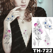 Load image into Gallery viewer, Luxury Big Waterproof Temporary Sticker Tattoo Large Flowers And Animals Body Tattos For Womens
