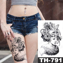 Load image into Gallery viewer, Luxury Big Waterproof Temporary Sticker Tattoo Large Flowers And Animals Body Tattos For Womens
