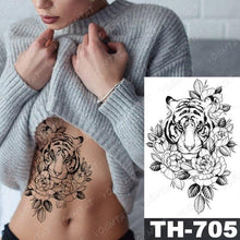 Load image into Gallery viewer, Luxury Big Waterproof Temporary Sticker Tattoo Large Flowers And Animals Body Tattos For Womens
