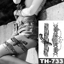 Load image into Gallery viewer, Luxury Big Waterproof Temporary Sticker Tattoo Large Flowers And Animals Body Tattos For Womens
