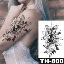 Load image into Gallery viewer, Luxury Big Waterproof Temporary Sticker Tattoo Large Flowers And Animals Body Tattos For Womens
