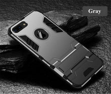 将图片加载到图库查看器，Luxury Black Cool Armor Case For iPhone 8 7 6 6S Plus 5 5s Shockproof Case For iPhone X XS MAX XR Stand Cover Case  Heavy Duty Shockproof Armor Dual Layer Protection Back Case Cover
