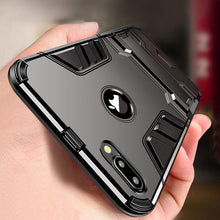 将图片加载到图库查看器，Luxury Black Cool Armor Case For iPhone 8 7 6 6S Plus 5 5s Shockproof Case For iPhone X XS MAX XR Stand Cover Case  Heavy Duty Shockproof Armor Dual Layer Protection Back Case Cover
