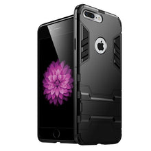 将图片加载到图库查看器，Luxury Black Cool Armor Case For iPhone 8 7 6 6S Plus 5 5s Shockproof Case For iPhone X XS MAX XR Stand Cover Case  Heavy Duty Shockproof Armor Dual Layer Protection Back Case Cover
