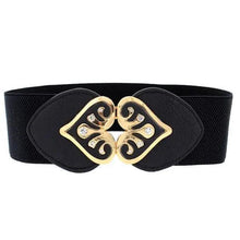Load image into Gallery viewer, Luxury Black Elastic Women Belt Unique Belt Stretch Waistband Stylish Women Vintage Waist Belts
