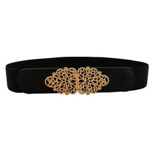 Load image into Gallery viewer, Luxury Black Elastic Women Belt Unique Belt Stretch Waistband Stylish Women Vintage Waist Belts
