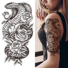 Load image into Gallery viewer, Luxury Black Forest Tiger Wolf Tattoo Sticker Temporary Tattoo Animals Colorful Big Tattoo Stickers For Mens Womens
