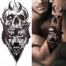Load image into Gallery viewer, Luxury Black Forest Tiger Wolf Tattoo Sticker Temporary Tattoo Animals Colorful Big Tattoo Stickers For Mens Womens
