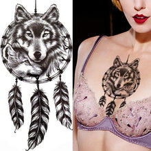 Load image into Gallery viewer, Luxury Black Forest Tiger Wolf Tattoo Sticker Temporary Tattoo Animals Colorful Big Tattoo Stickers For Mens Womens
