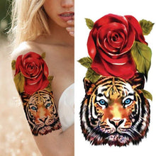 Load image into Gallery viewer, Luxury Black Forest Tiger Wolf Tattoo Sticker Temporary Tattoo Animals Colorful Big Tattoo Stickers For Mens Womens
