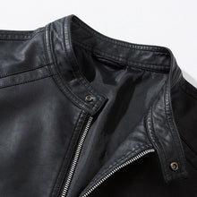 Load image into Gallery viewer, Luxury Black Men Faux Leather Jacket Elegant Motorcycle Men's Jackets Black Warm Business Male PU Leather Coats Men's Leathers Motorcycle Slim Fit Jacket

