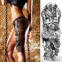 Load image into Gallery viewer, Luxury Black Temporary Tattoo Waterproof Big Lion Tattoo For Body Arm Legs Modern Large Design

