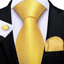Load image into Gallery viewer, Luxury Blue Silk Design Wedding Tie For Men Necktie Pocket Square Cufflink Set Formal Business Meeting Necktie For Men
