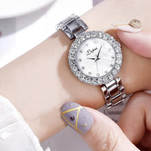 Load image into Gallery viewer, Luxury Bracelet Watches Set For Women Fashion Geometric Bangle Quartz Clock Wrist Watch With Quartz Movement Crystal Diamond Classic Fashion Romantic Jewelry Cuff Bracelet Set
